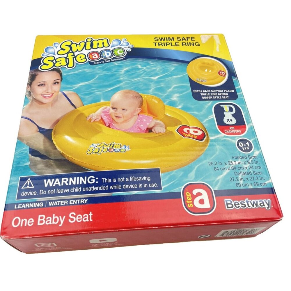 Bestway Swim Safe Triple Ring Baby Seat Age 0-1 Seat Pool Float Step A